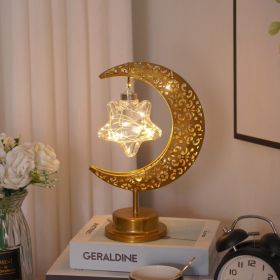 LED Modeling Lamp Creative Personality Iron Moon (Option: Moon Star Hook)