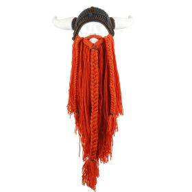 Personalized Party Long Beard Pointed Funny Hat Funny Wool Halloween (Option: Gray Hat Orange Beard-L58 60cm)