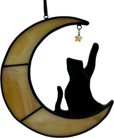 Moon Cat Flat Pendant Acrylic Indoor Window Decoration Commemorative Gift (Option: 5 Colors)