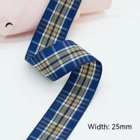 Solid Color Scottish Plaid Ribbon Hand-made DIY Clothing Ornament Bouquet Gift Packaging (Option: B011 Plaid Ribbon 16mm-B011-16mm25 Code Volume)