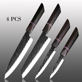 Stainless Steel Hand Forged Kitchen Knife (Option: 4PCS)