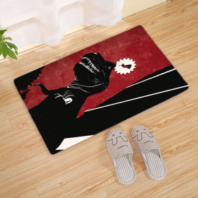 Halloween Flannel Floor Mat Bathroom Toilet Door Non-slop Mats Skull Absorbent Printing Floor Mat (Option: Halloween 210003-40x60)