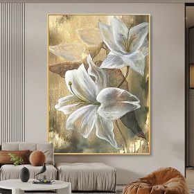 Hand Painted Oil Paintings Hand Painted High quality Flowers Contemporary Modern Rolled Canvas Living Room Hallway Luxurious Decorative Painting (style: 1, size: 100X150cm)