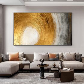 Hand Painted Oil Painting Abstract Gold Texture Oil Painting on Canvas Original Minimalist Art Golden Decor Custom Painting Living Room Home Decor (style: 1, size: 100x150)