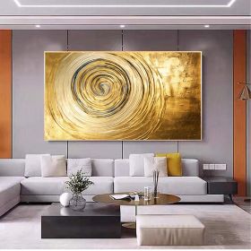 Hand Painted Oil Painting Original Gold Texture Oil Painting on Canvas Large Wall Art Abstract Minimalist Painting Golden Decor Custom Painting Living (style: 1, size: 40x80cm)