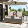 [Not allowed to sell to Wayfair]Outdoor Comfort Adjustable Loveseat; Armrest With Storage Space With 2 Colors; Suitable For Courtyards; Swimming Pools