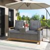 [Not allowed to sell to Wayfair]Outdoor Comfort Adjustable Loveseat; Armrest With Storage Space With 2 Colors; Suitable For Courtyards; Swimming Pools