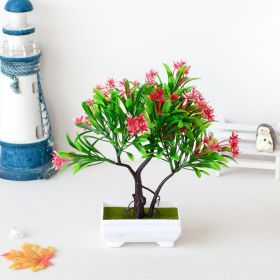 Artificial Plant Potted Indoor Desktop Fake Flower Decoration Home Decoration Ornaments (Option: Red Ribbon Basin)