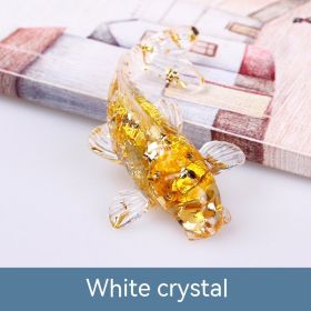 Natural Crystal Gravel Epoxy Resin Fish Ornaments Koi (Option: White Crystal)