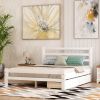 Wood platform bed with two drawers, full