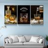 3 Panels Framed Canvas Whiskey Wall Art Decor,3 Pieces Mordern Canvas Painting Decoration Painting for Chrismas Gift, Office,Dining room,Living room,