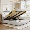 Queen Size Upholstered Faux Leather Platform bed with a Hydraulic Storage System