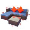 3 Piece Patio Sectional Wicker Rattan Outdoor Furniture Sofa Set