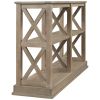 Console Table with 3-Tier Open Storage Spaces and 'X' Legs, Narrow Sofa Entry Table for Living Room, Entryway and Hallway