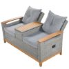 [Not allowed to sell to Wayfair]Outdoor Comfort Adjustable Loveseat; Armrest With Storage Space With 2 Colors; Suitable For Courtyards; Swimming Pools