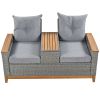 [Not allowed to sell to Wayfair]Outdoor Comfort Adjustable Loveseat; Armrest With Storage Space With 2 Colors; Suitable For Courtyards; Swimming Pools