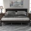 Platform Bed Frame with Headboard , Wood Slat Support , No Box Spring Needed ,Queen