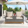 [Not allowed to sell to Wayfair]Outdoor Comfort Adjustable Loveseat; Armrest With Storage Space With 2 Colors; Suitable For Courtyards; Swimming Pools