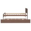 Modern Design Wooden Twin Size Platform Bed Frame with Trundle for Walnut Color