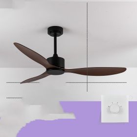 New Scandinavian Industrial Ceiling Fans Without Lights (Option: 52inch black dark wood grain)