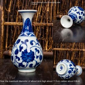 Jingdezhen Ceramic Small Vase Hydroponic Antique Shelf Ornament Hand-painted Blue And White Porcelain Bottle Souvenirs (Option: Style4)