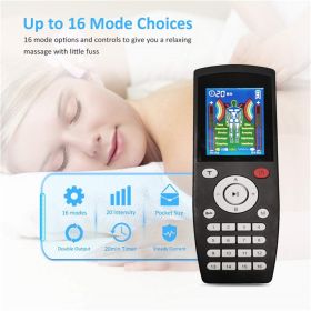 TENS 16 Modes Color Screen Digital Meridian Massager EMS Pulse Physiotherapy (Option: White-AU)