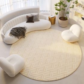 Silent Wind Absorbent Round Carpet Cream Wind Hanging Basket Dressing Table Bedroom Bedside Household Crystal (Option: Stripes 01-80x80cm)