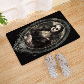 Halloween Flannel Floor Mat Bathroom Toilet Door Non-slop Mats Skull Absorbent Printing Floor Mat (Option: Halloween 210006-45x75)