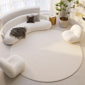 Silent Wind Absorbent Round Carpet Cream Wind Hanging Basket Dressing Table Bedroom Bedside Household Crystal (Option: Plain 01-160x160cm)