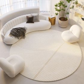 Silent Wind Absorbent Round Carpet Cream Wind Hanging Basket Dressing Table Bedroom Bedside Household Crystal (Option: Stripes 04-180X180cm)